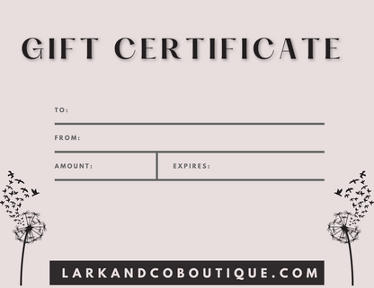 E-GIFT CERTIFICATE